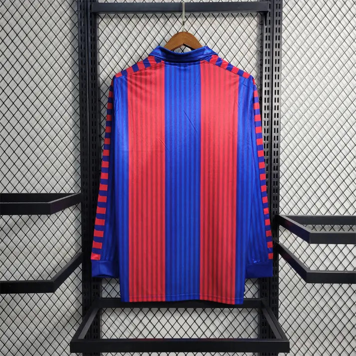 1991-92 FC Barcelona 1a Equipación Manga Larga Jewel Jersey