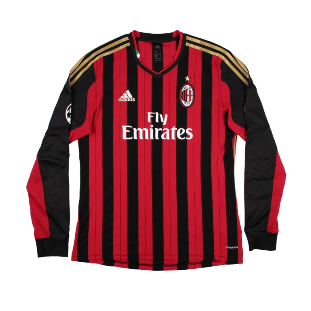 2012-13 AC Milan 1a Equipación Manga Larga Jewel Jersey