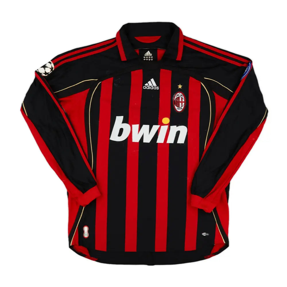 2006-07 AC Milan 1a Equipación Manga Larga Jewel Jersey