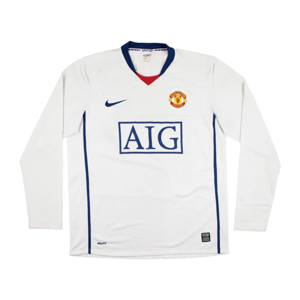 2008-09 Manchester United FC 2a Equipación Manga Larga Jewel Jersey