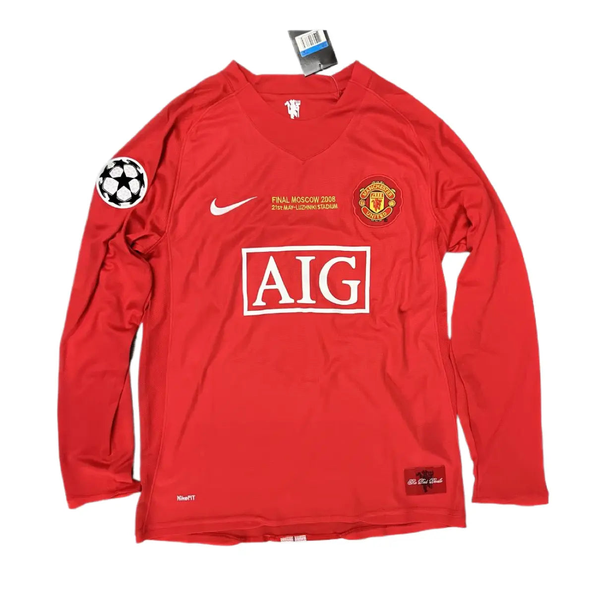 2007-08 Manchester United FC 1a Equipación Manga Larga Jewel Jersey