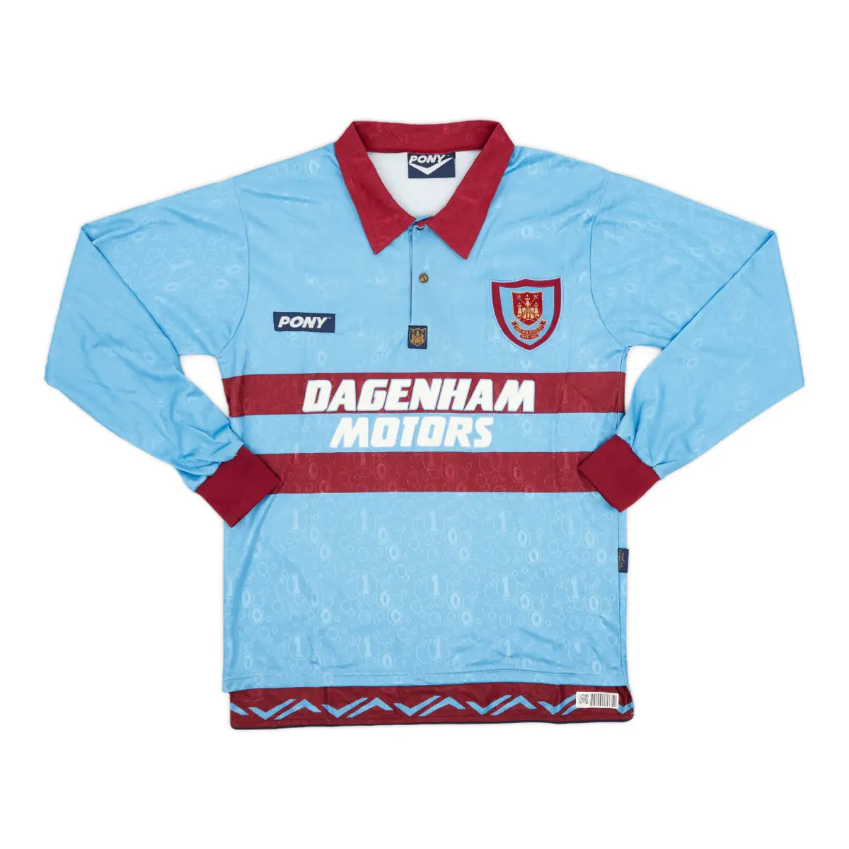 1995-97 West Ham United FC 2a Equipación Manga Larga Jewel Jersey