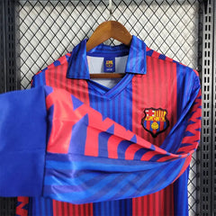 1991-92 FC Barcelona 1a Equipación Manga Larga Jewel Jersey