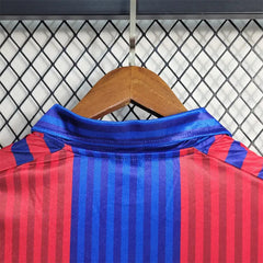 1991-92 FC Barcelona 1a Equipación Manga Larga Jewel Jersey